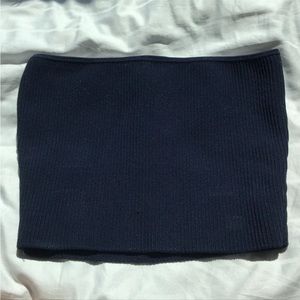 Babaton Sculpt Knit Cropped blue tube top